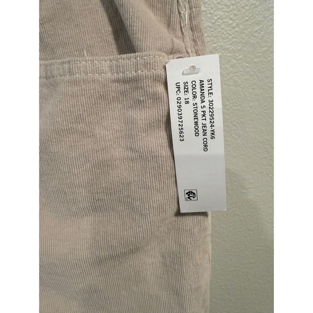 Gloria Vanderbilt Amanda 5 Pocket Jean Corduroy Stone Creek Women Size 18 - Picture 4 of 10